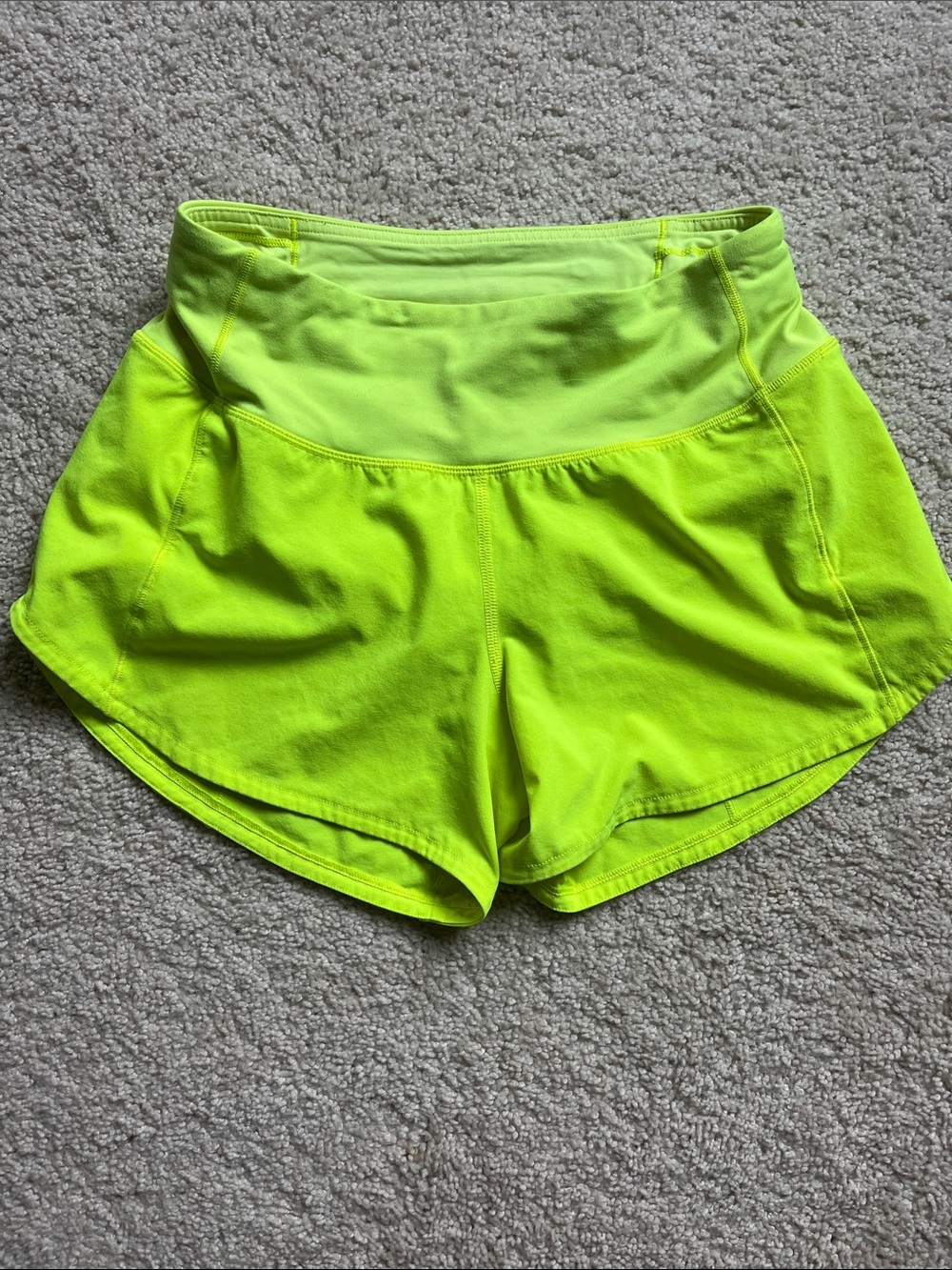 lululemon athletica Neon Lime High-Waist Running Shorts